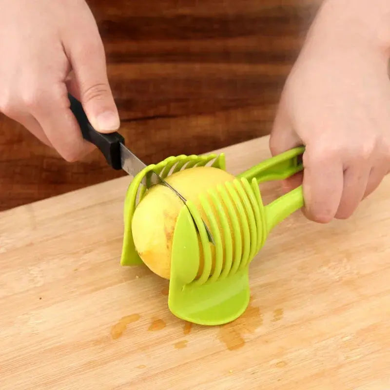 Stainless Steel Kitchen Handheld Orange Lemon Slicer Tomato Cutting Clip Fruit Slicer Onion Slicer KitchenItem Cutter Accessorie KEIKO
