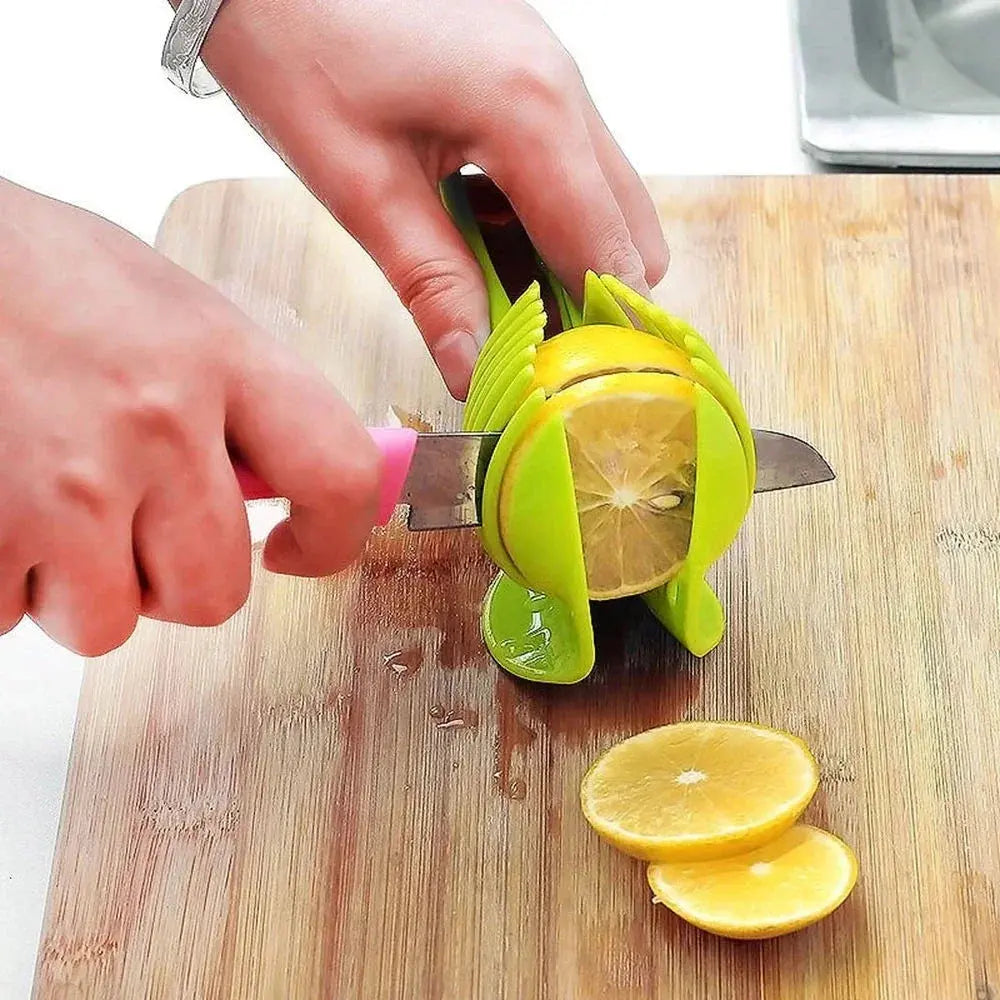 Stainless Steel Kitchen Handheld Orange Lemon Slicer Tomato Cutting Clip Fruit Slicer Onion Slicer KitchenItem Cutter Accessorie KEIKO