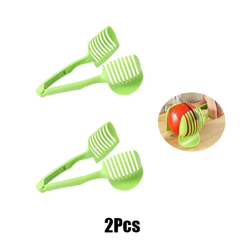 Stainless Steel Kitchen Handheld Orange Lemon Slicer Tomato Cutting Clip Fruit Slicer Onion Slicer KitchenItem Cutter Accessorie KEIKO