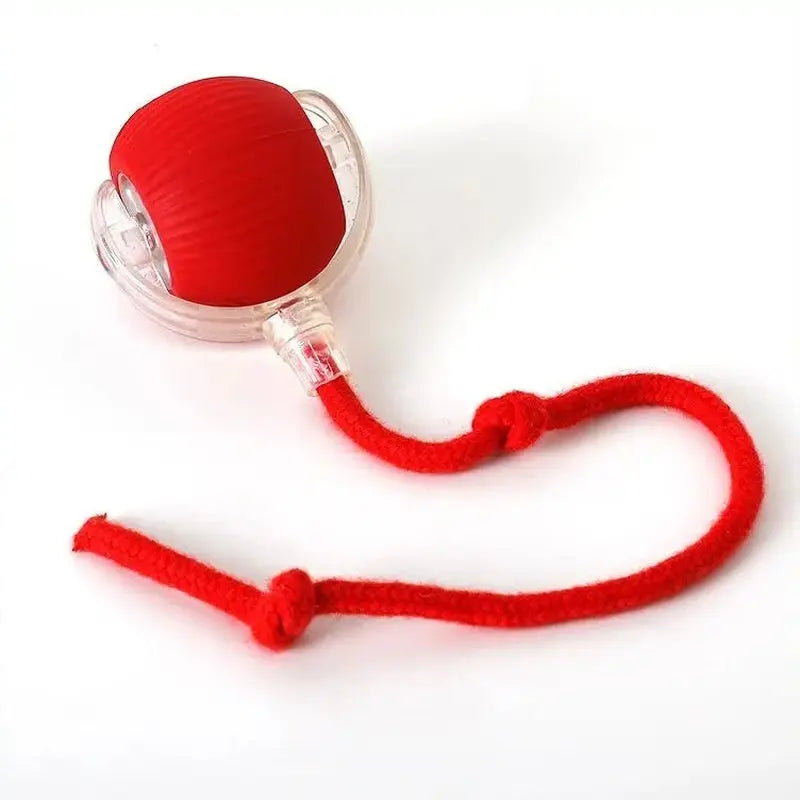 Super Drive Interactive Rolling Ball For Cats Rope Red KEIKO