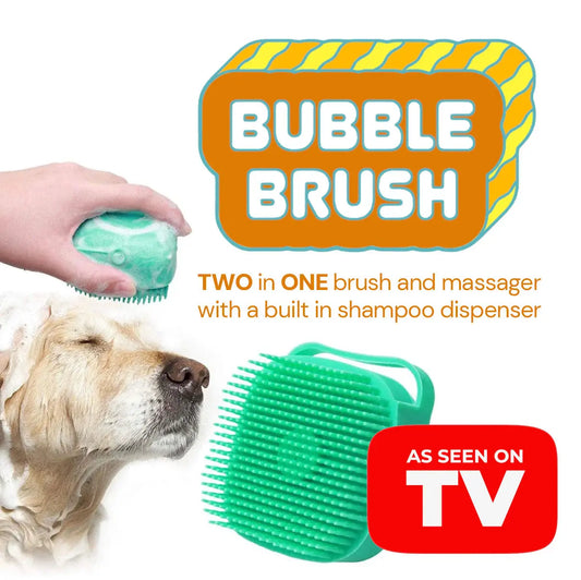 The BUBBLE BRUSH 2 in1 Bath Brush Comb with Shampoo Dispenser KEIKO