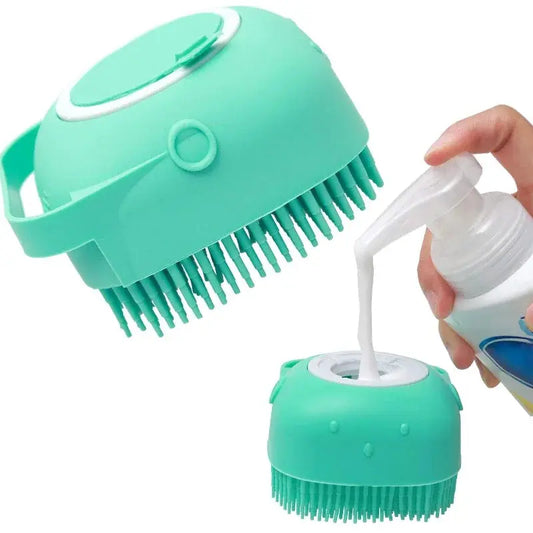 The BUBBLE BRUSH 2 in1 Bath Brush Comb with Shampoo Dispenser KEIKO