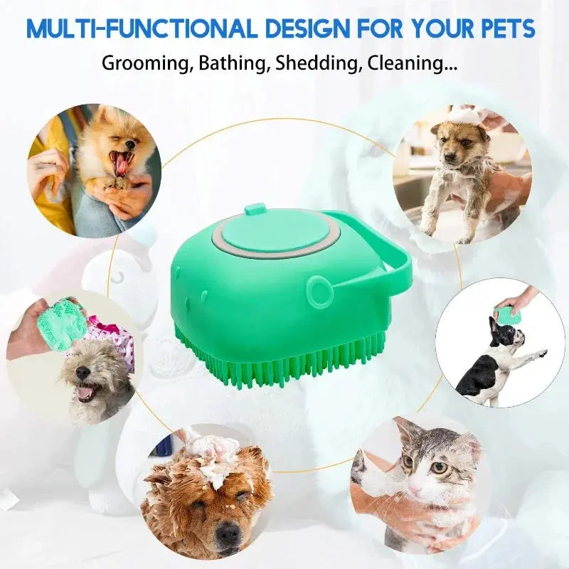 The BUBBLE BRUSH 2 in1 Bath Brush Comb with Shampoo Dispenser KEIKO