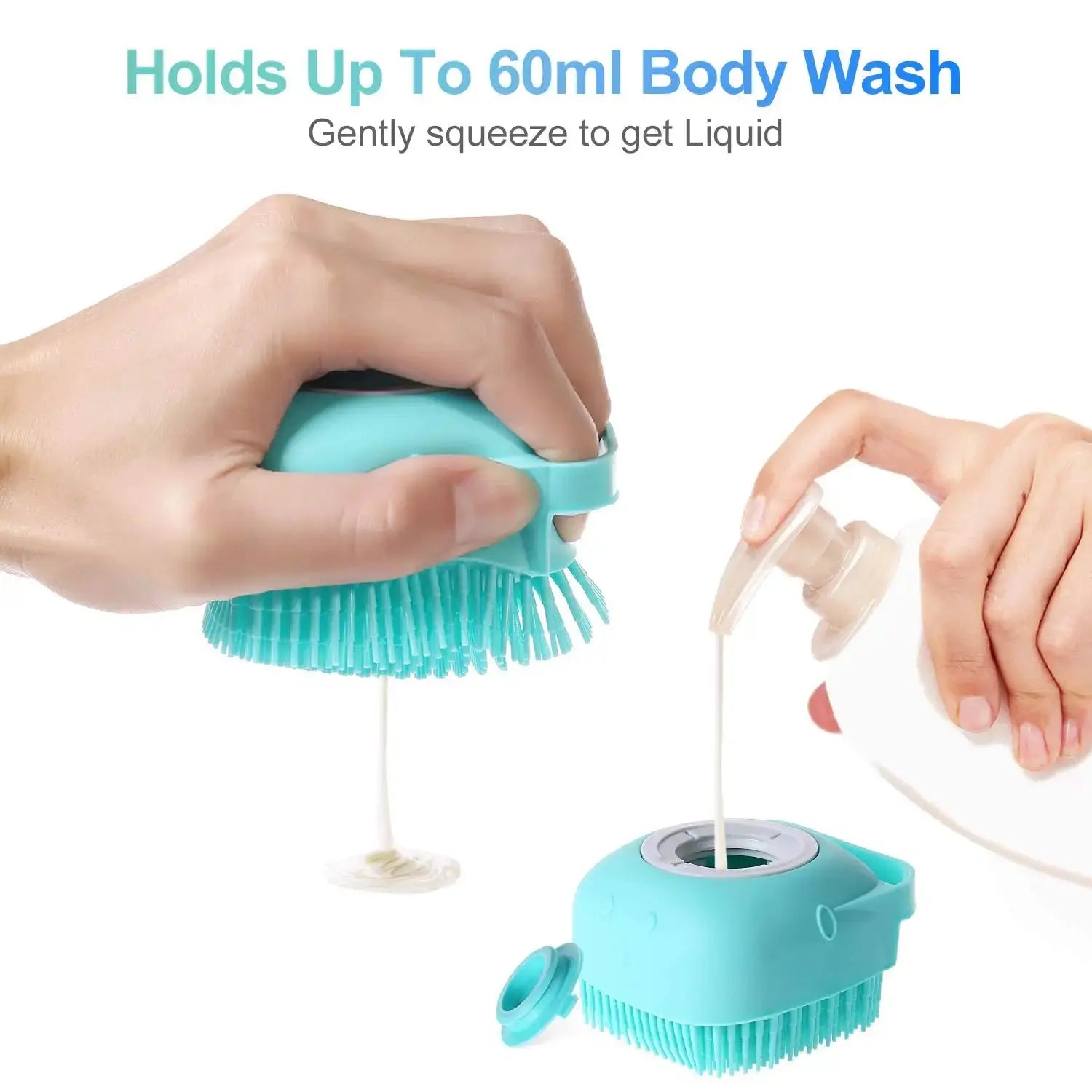 The BUBBLE BRUSH 2 in1 Bath Brush Comb with Shampoo Dispenser KEIKO