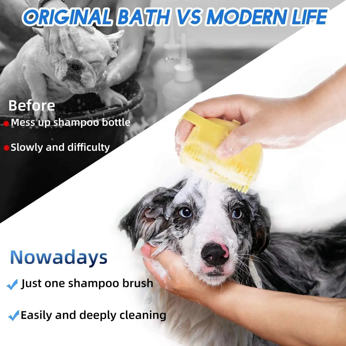 The BUBBLE BRUSH 2 in1 Bath Brush Comb with Shampoo Dispenser KEIKO