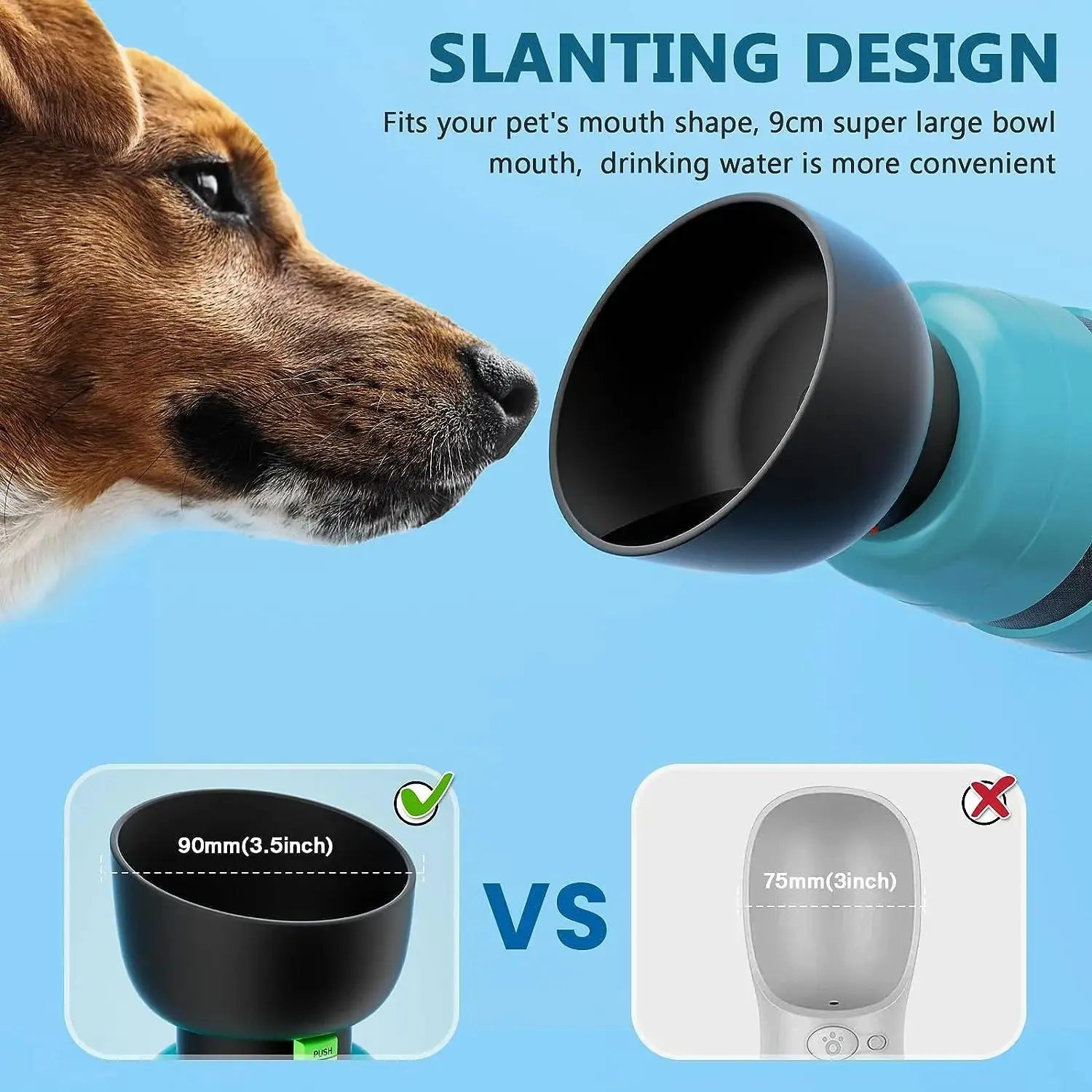 Upgraded Dog Water Bottles, Portable, Accompanying Pet Water Cup for Going Out, Outdoor Water Cup, Food Travel Bowls, 650ml KEIKO