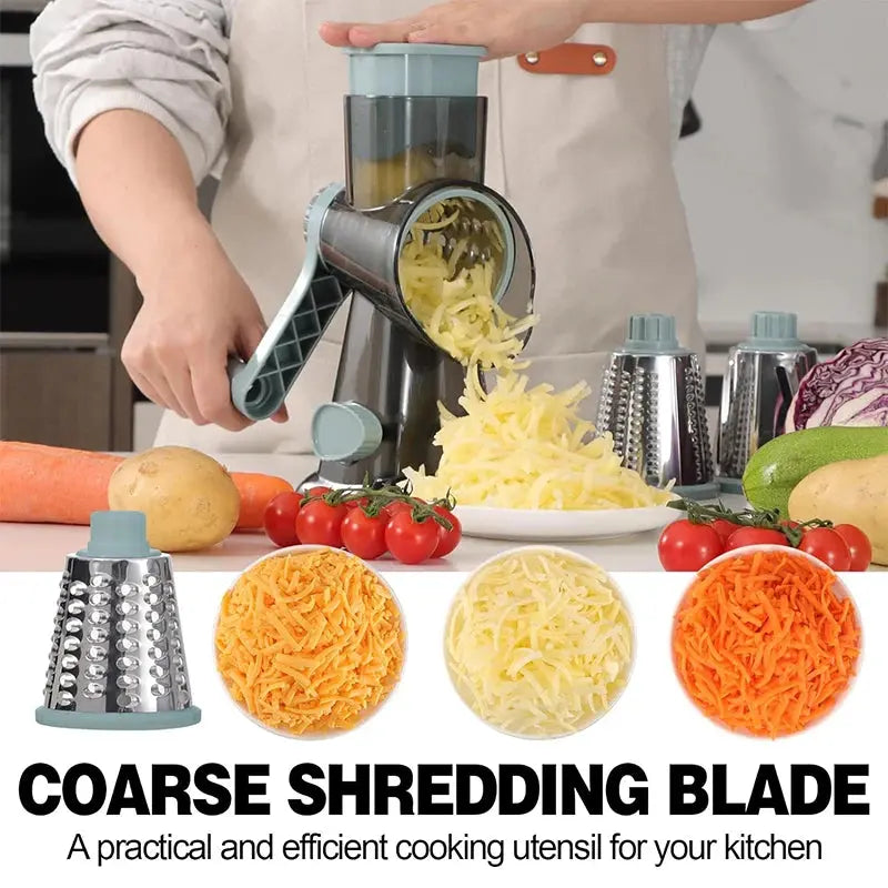 VeggieVortex - 3 in 1 Rotary Vegetable and Cheese slicer/shredder KEIKO