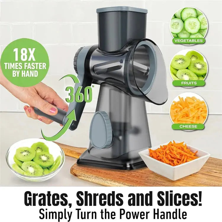 VeggieVortex - 3 in 1 Rotary Vegetable and Cheese slicer/shredder KEIKO