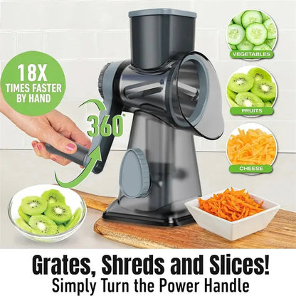 VeggieVortex - 3 in 1 Rotary Vegetable and Cheese slicer/shredder KEIKO