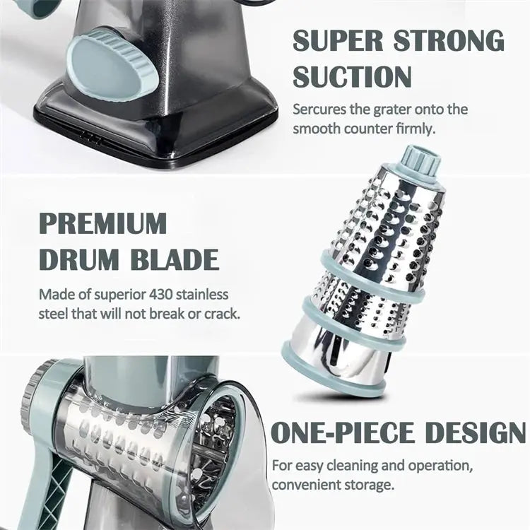 VeggieVortex - 3 in 1 Rotary Vegetable and Cheese slicer/shredder KEIKO