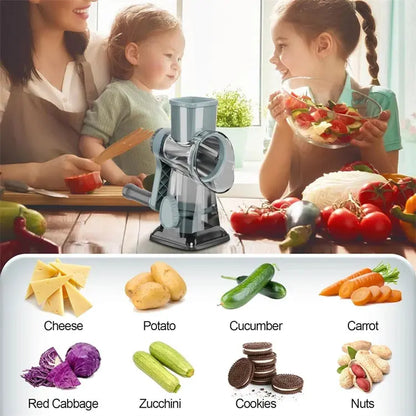 VeggieVortex - 3 in 1 Rotary Vegetable and Cheese slicer/shredder KEIKO